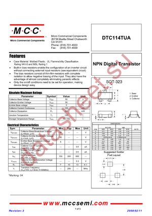 DTC114TUA-TP datasheet  